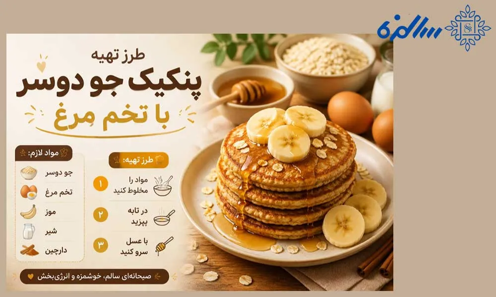 آموزش طرز تهیه پنکیک جو دو سر با تخم مرغ